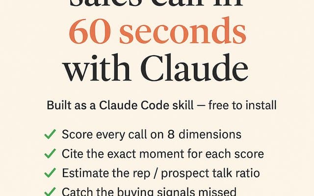 Preview of AI Sales Call Coaching with Claude Code: Score Every Call, Then Make It Compound