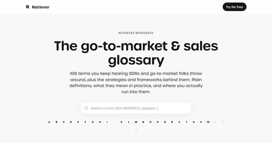 Preview of Go-to-Market & Sales Glossary